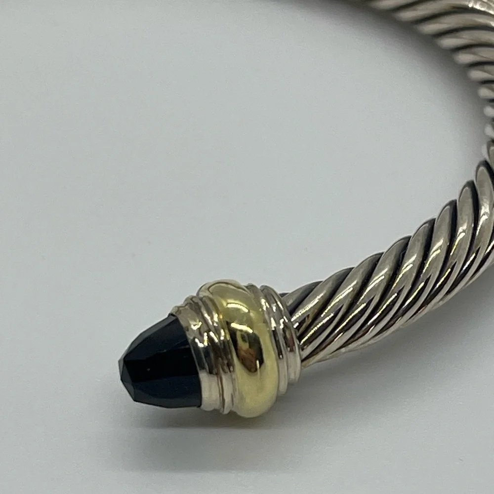 David Yurman Classic Cable Bracelet in Sterling Silver with 14k Yellow Gold - Picture 8 of 12